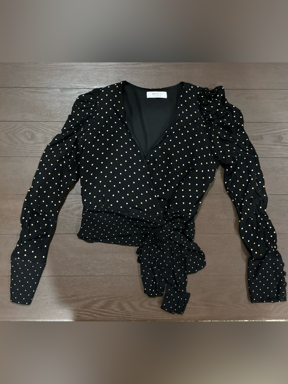 Bailey/44 Black Polka Dot Wrap Top